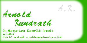 arnold kundrath business card
